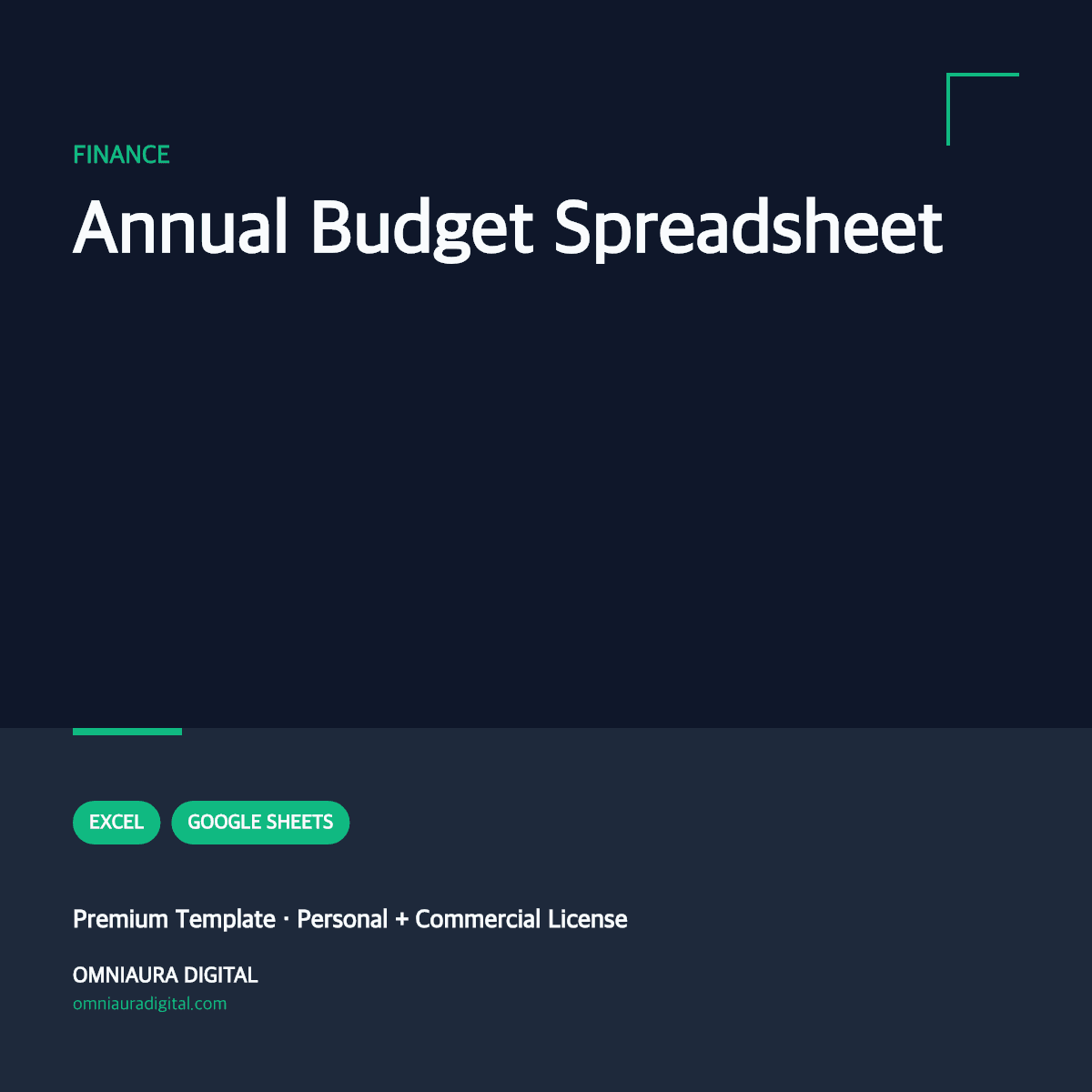 Annual Budget Spreadsheet — printable preview
