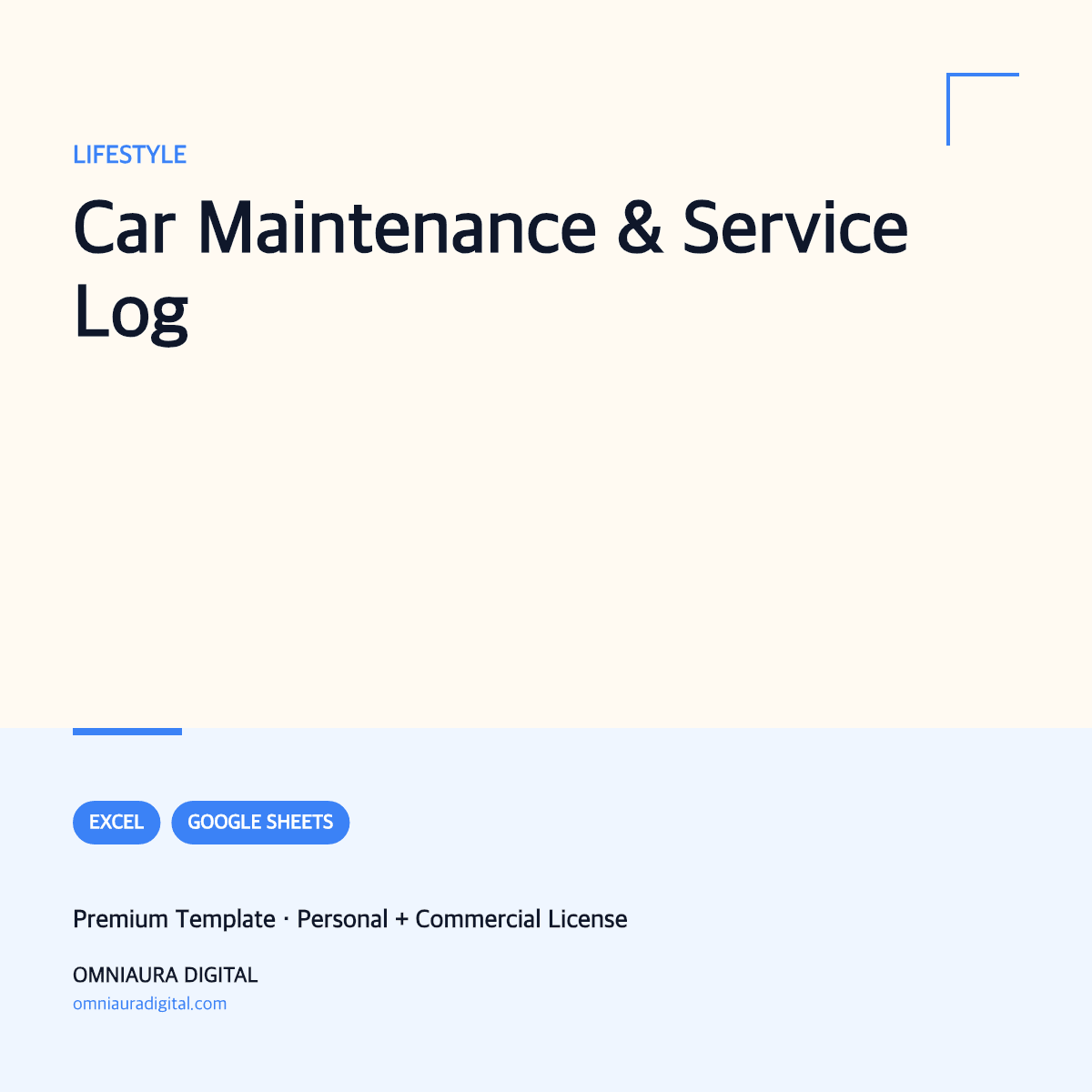 Car Maintenance & Service Log — printable preview