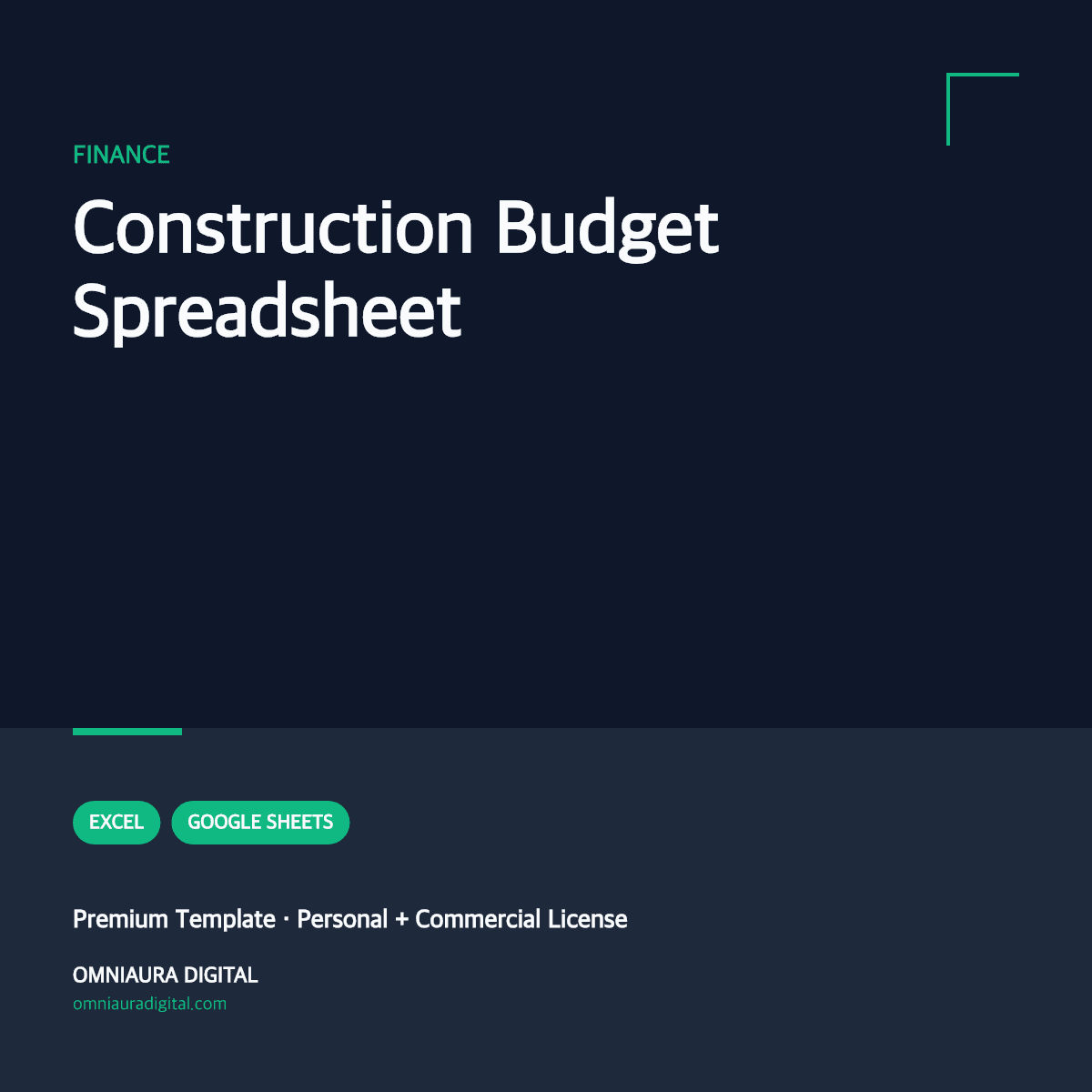 Construction Budget Spreadsheet — printable preview