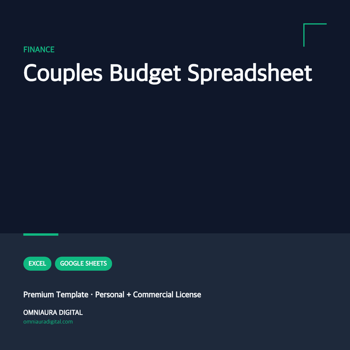 Couples Budget Spreadsheet — printable preview