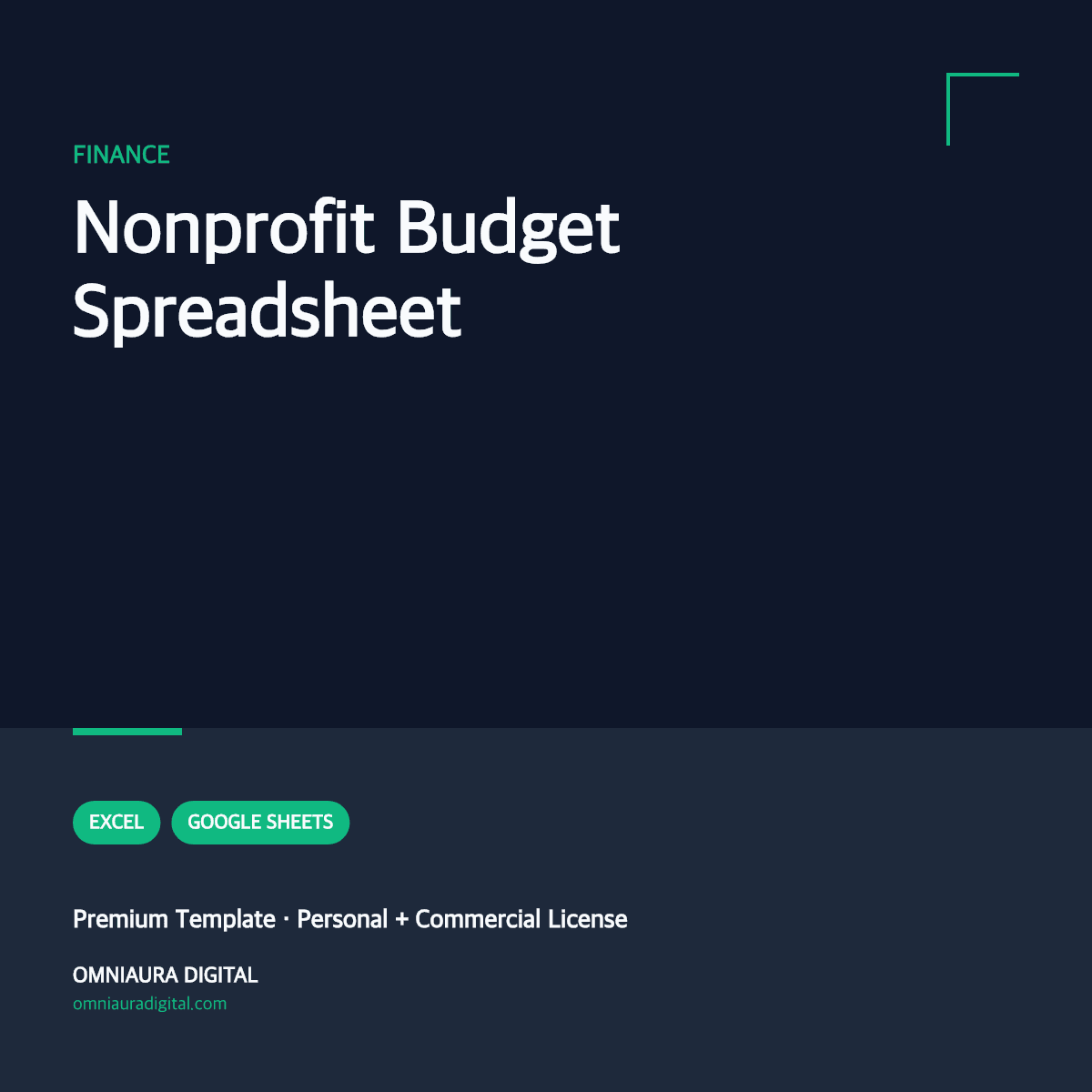 Nonprofit Budget Spreadsheet — printable preview