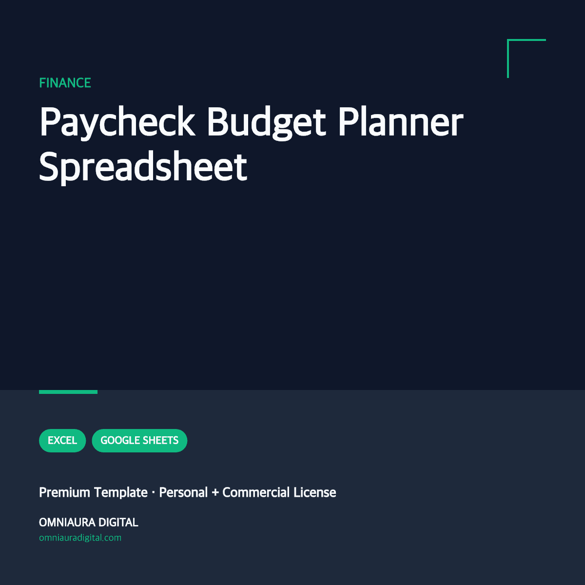 Paycheck Budget Planner Spreadsheet — printable preview