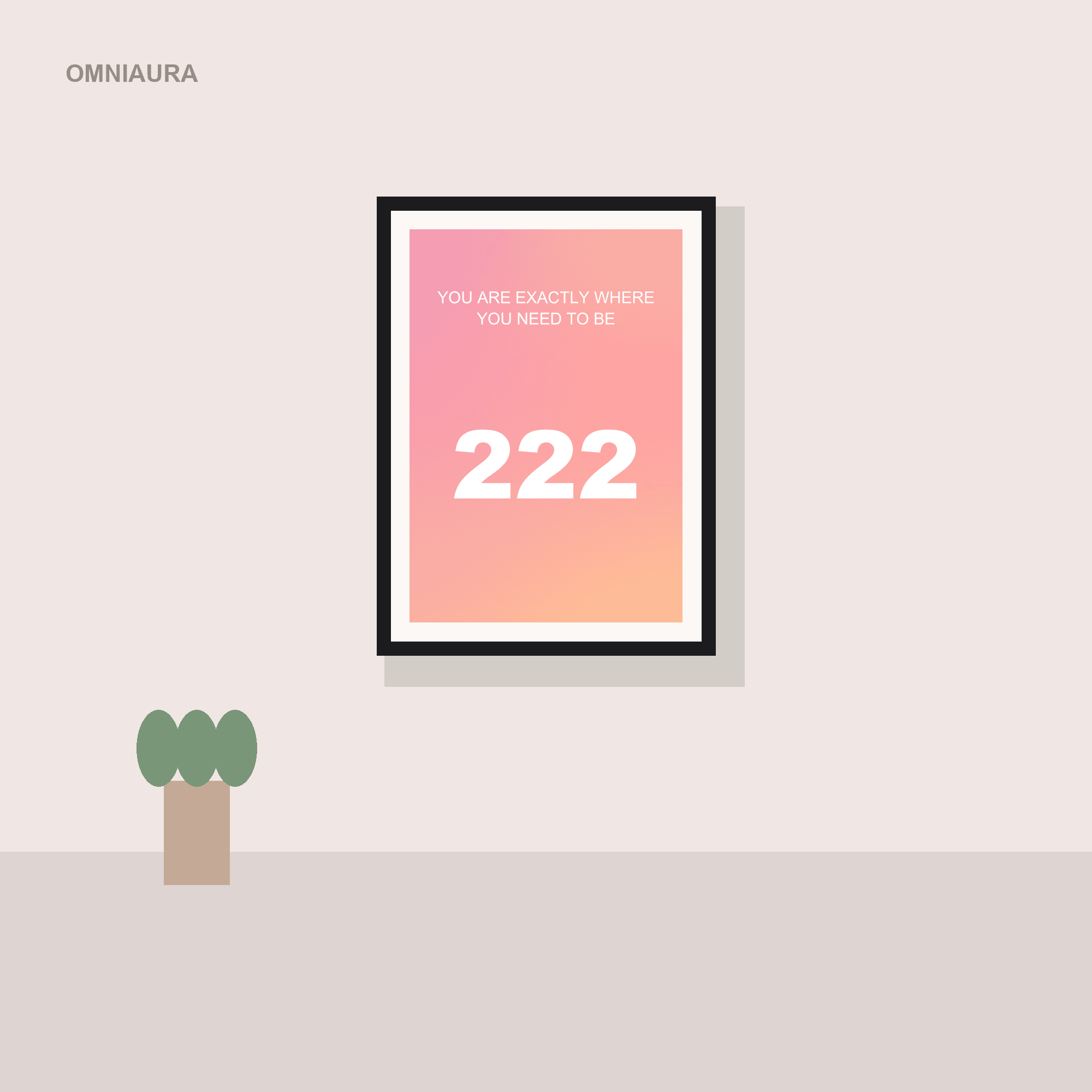 Pink Aura Poster 222 Angel Number — printable preview