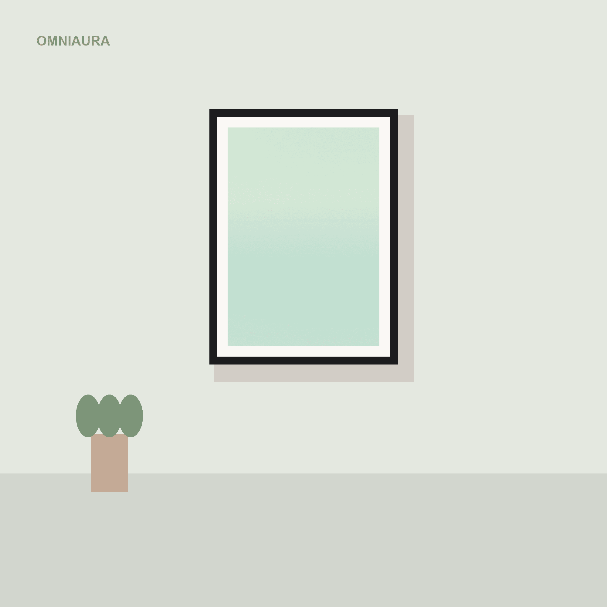 Sage Green Aura Gradient Poster — printable preview