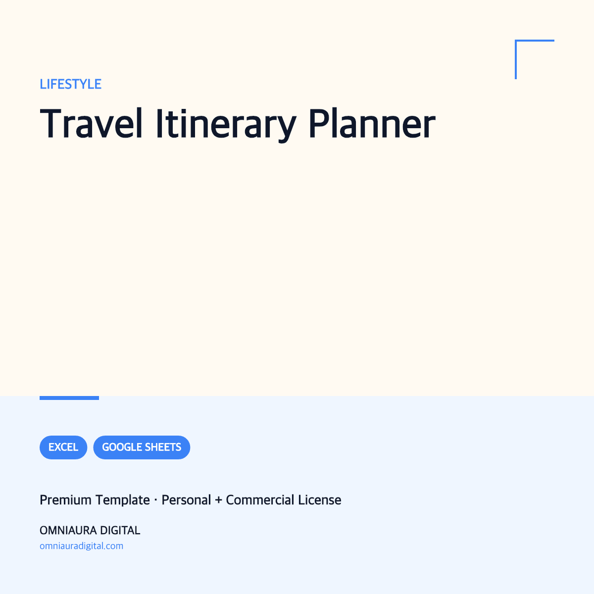 Travel Itinerary Planner — printable preview