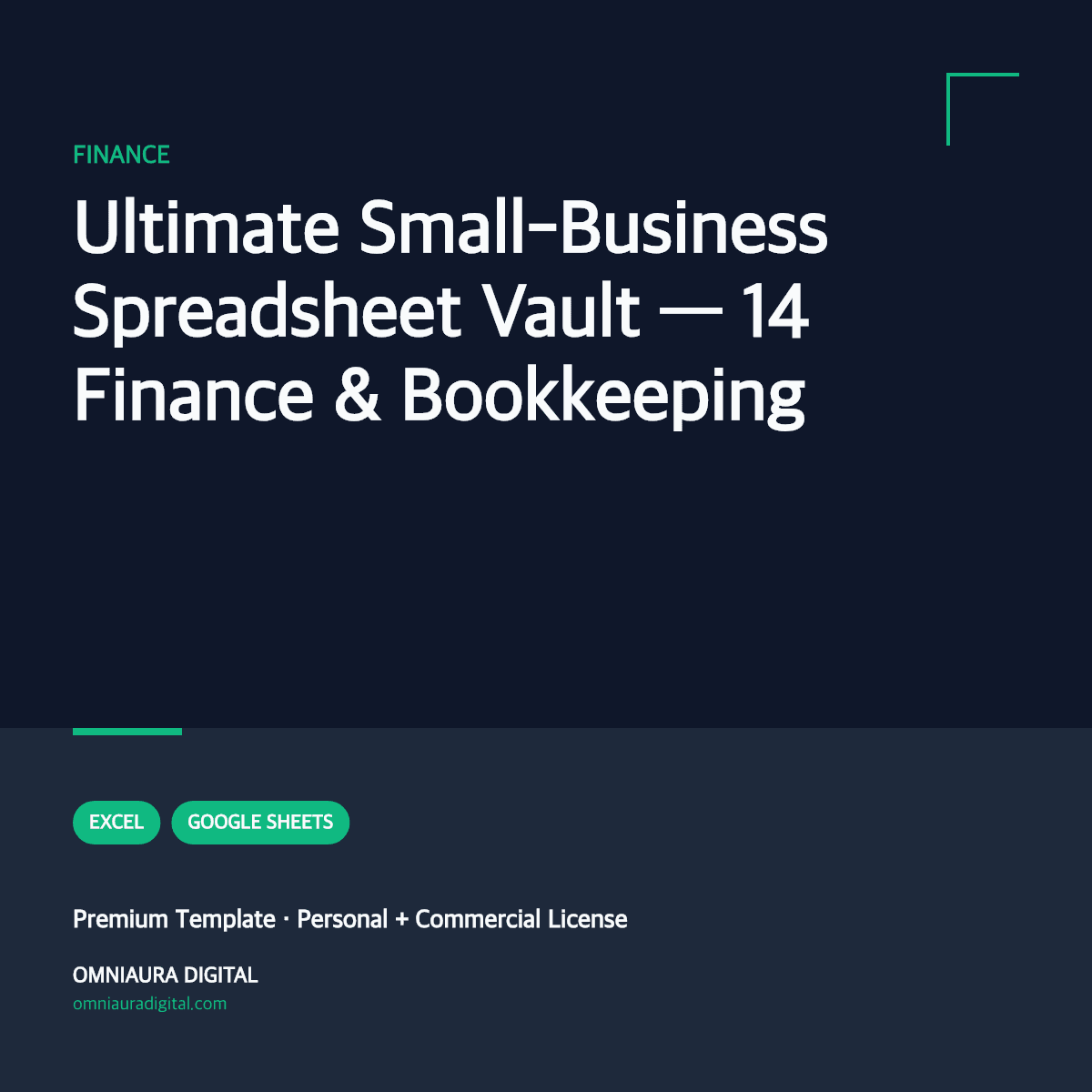 Ultimate Small-Business Spreadsheet Vault — 14 Finance & Bookkeeping Workbooks — printable preview