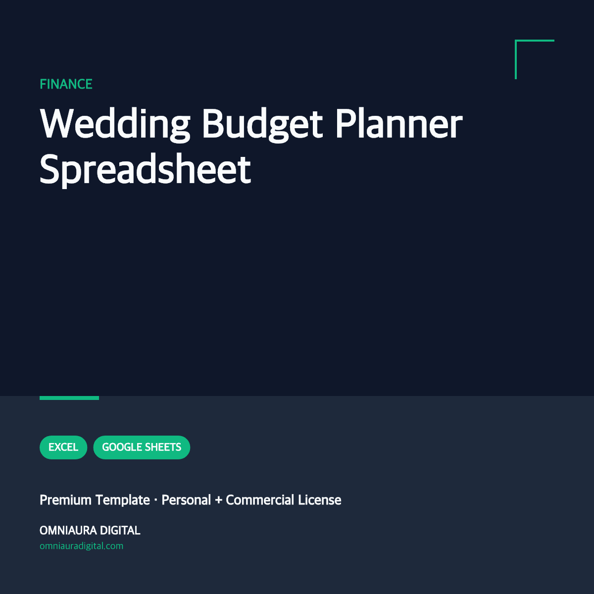 Wedding Budget Planner Spreadsheet — Excel & Google Sheets — printable preview